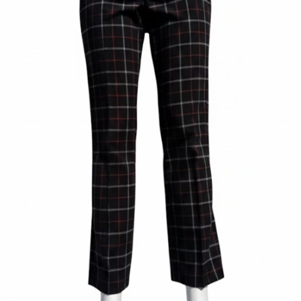 Apostrophe Black Pants With Red And White Plaid Striped Christmas Pants Size 18